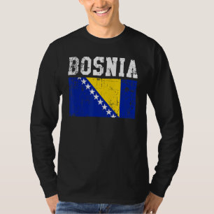 Retro Vintage Bosnia Flag Bosnian Roots T-Shirt