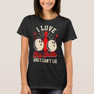 Retro Vintage Bowling Funny Ball Pin Girls Women T-Shirt