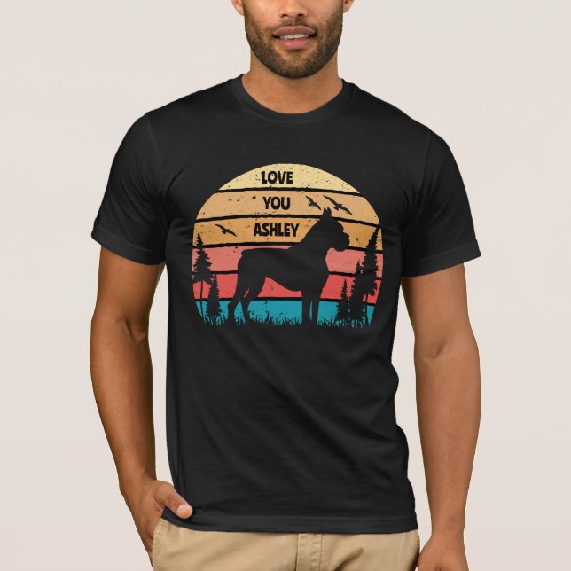 Retro Vintage Boxer Dog T-Shirt (Front)