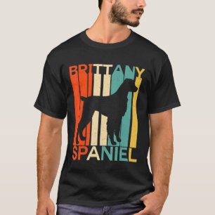 Retro Vintage Brittany Spaniel Silhouette Dog  Dog T-Shirt