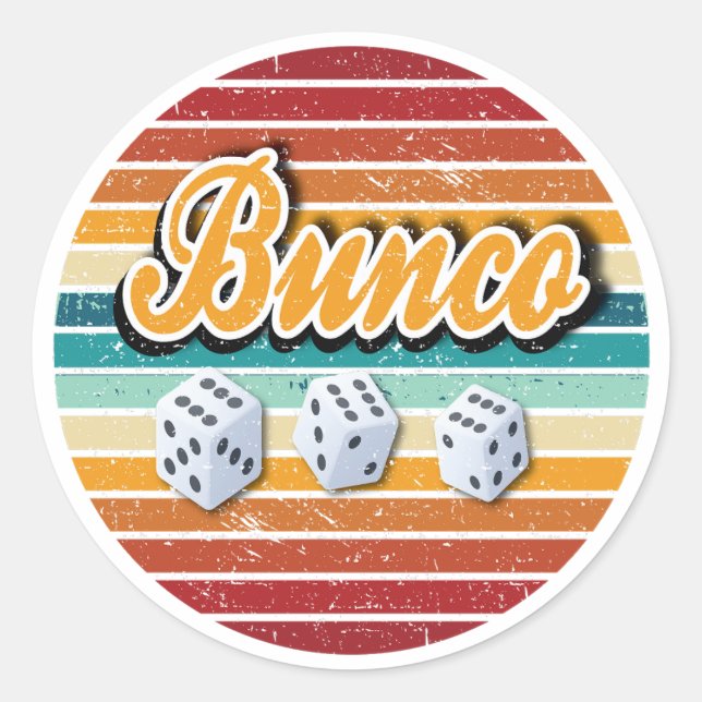Retro Vintage Bunco Classic Round Sticker (Front)