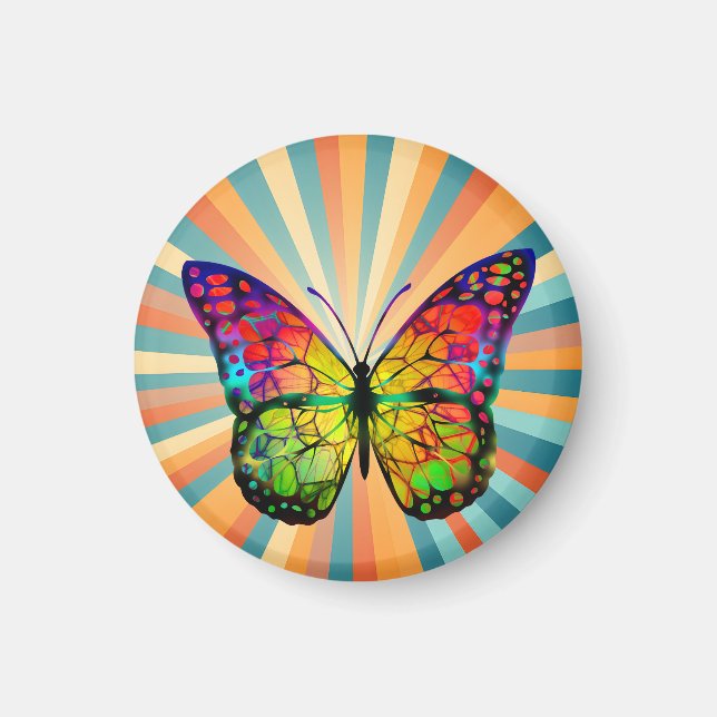 RETRO VINTAGE BUTTERFLY ABSTRACT MAGNET (Front)