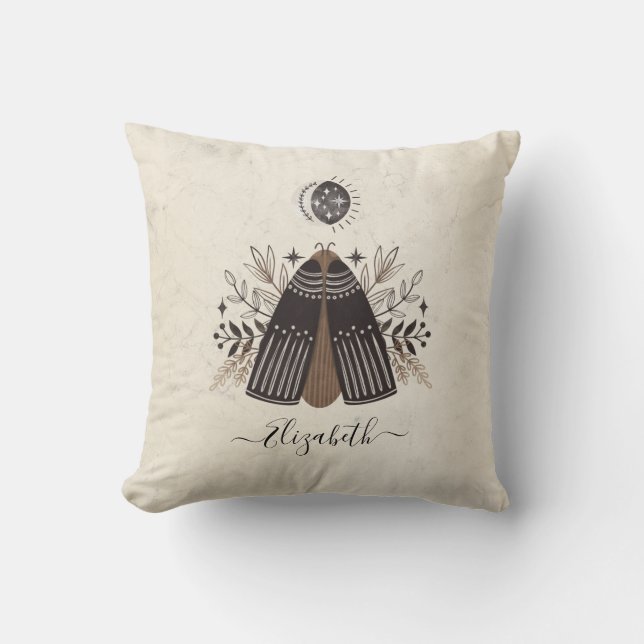 Retro Vintage Butterfly Moth  Cushion (Front)