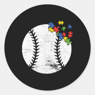 Retro Vintage Bysell Heart Autism Awareness Sport Classic Round Sticker