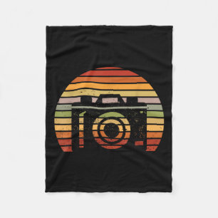 Retro Vintage Camera Picture Camera Man Photograph Fleece Blanket