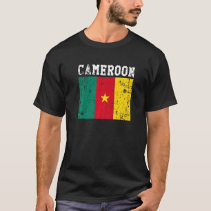 Retro Vintage Cameroon Flag Cameroonian Roots T-Shirt