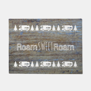 Retro Vintage Camper Trailer Motorhome Roam Doormat