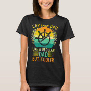 Retro Vintage Captain Dad Father's Day Boat Sailor T-Shirt