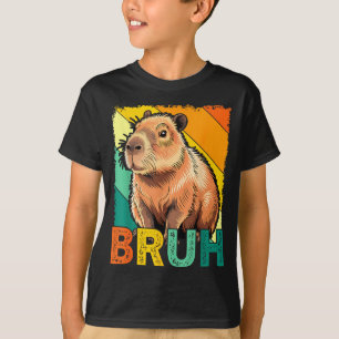 Retro Vintage Capybara Bruh Meme For Boys Girls Me T-Shirt