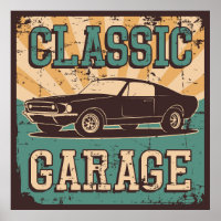 retro vintage car garage
