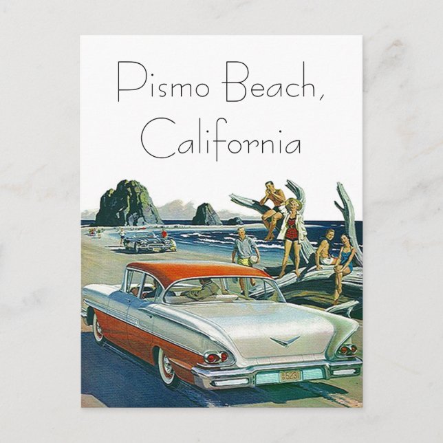 Retro Vintage Car Postcard Travel Road Trip Custom (Front)