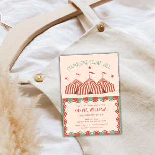 Retro Vintage Carnival Circus Baby Shower  Invitation