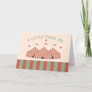 Retro Vintage Carnival Circus Baby Shower Thank You Card