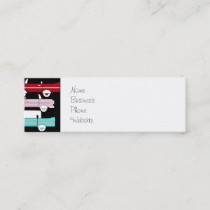 Retro Vintage Cars Pink Red Turquoise Blue Hot Rod Mini Business Card