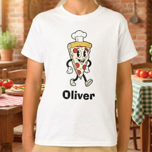 Retro Vintage Cartoon Pizza Chef T-Shirt