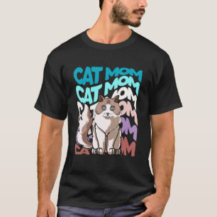 Retro Vintage Cat British Shorthair Cat Mum Cat La T-Shirt