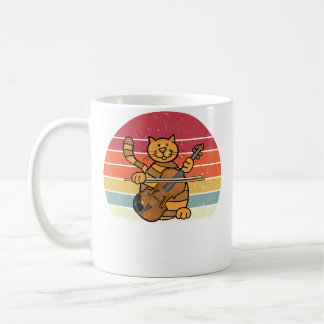 Retro Vintage Cat Cello Music Lover Cat Playing Ce Coffee Mug