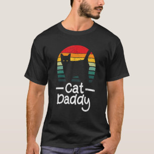 Retro Vintage Cat Dad Daddy Papa Father Cat   Kitt T-Shirt