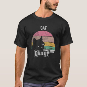 Retro Vintage Cat Daddy Pet Mom Dad Cat T-Shirt