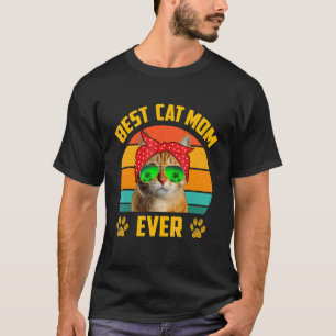 Retro Vintage Cat Mum Mother's Day Best Cat Mum E T-Shirt
