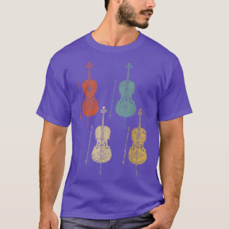 Retro Vintage Cello Orchestra music instrument mus T-Shirt