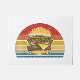 Retro Vintage Cheeseburger Design Costume Hamburge Doormat