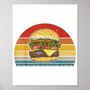 Retro Vintage Cheeseburger Design Costume Hamburge Poster