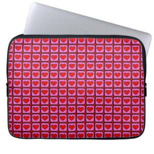 Retro Vintage Chequered Heart Y2K Pattern  Laptop Sleeve