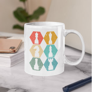 Retro Vintage Chess Pieces Sunset  Coffee Mug