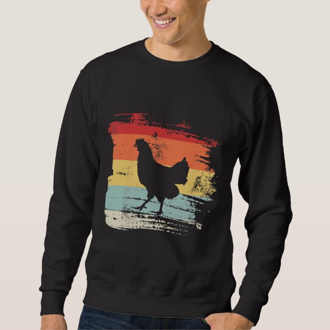 Retro Vintage Chicken Chicken Egg   Sweatshirt (Front)