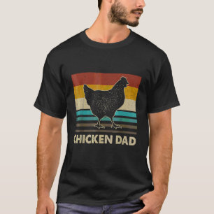 Retro Vintage Chicken Dad Farm Famer Sunset Father T-Shirt