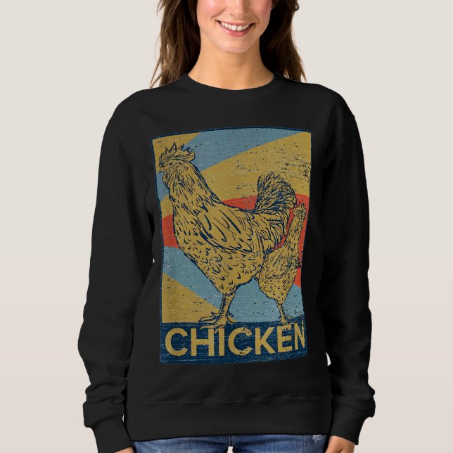 Retro vintage Chicken    Sweatshirt (Front)