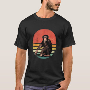 Retro Vintage Chimpanzee Monkey Ape Chimp Primate  T-Shirt