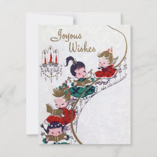 Retro Vintage Christmas Angels add message card
