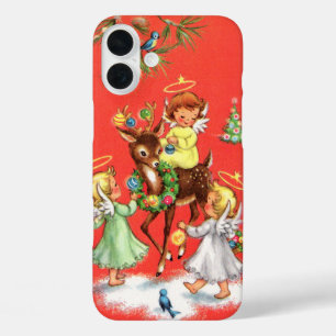 Retro vintage Christmas Angels iPhone 16 Plus Case