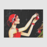 retro vintage Christmas art deco lady  Tissue Paper<br><div class="desc">retro vintage Christmas art deco lady Tissue Paper</div>