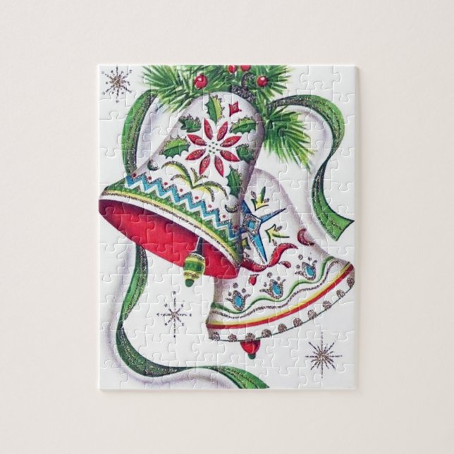 Retro vintage Christmas bells Jigsaw Puzzle (Vertical)