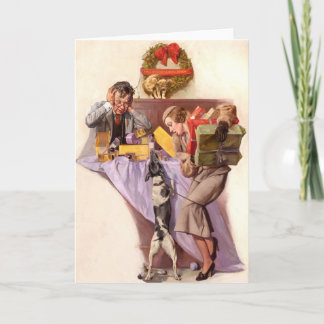 Retro vintage Christmas card