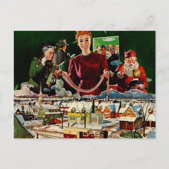 Retro vintage Christmas card (Front)