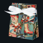 Retro Vintage Christmas Cards Collage Favour Box<br><div class="desc">The vintage retro Christmas favour box exudes a charming and nostalgic ambiance, reminiscent of yesteryears' holiday celebrations. The paper is a delightful collage of old Christmas cards, carefully curated to capture the essence of classic holiday sentiments. The collage is artfully arranged, with the edges of the cards slightly overlapping, creating...</div>