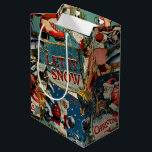 Retro Vintage Christmas Cards Collage Medium Gift Bag<br><div class="desc">The vintage retro Christmas gift bag exudes a charming and nostalgic ambiance, reminiscent of yesteryears' holiday celebrations. The paper is a delightful collage of old Christmas cards, carefully curated to capture the essence of classic holiday sentiments. The collage is artfully arranged, with the edges of the cards slightly overlapping, creating...</div>