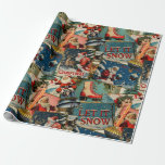 Retro Vintage Christmas Cards Collage Wrapping Paper<br><div class="desc">The vintage retro Christmas wrapping paper exudes a charming and nostalgic ambiance, reminiscent of yesteryears' holiday celebrations. The paper is a delightful collage of old Christmas cards, carefully curated to capture the essence of classic holiday sentiments. The collage is artfully arranged, with the edges of the cards slightly overlapping, creating...</div>