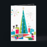 Retro vintage Christmas cats add message card<br><div class="desc">design by www.etsy.com/Shop/VanityFlairDesigns</div>