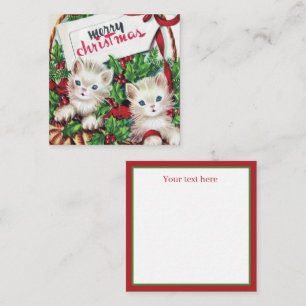retro vintage Christmas cats add text Card