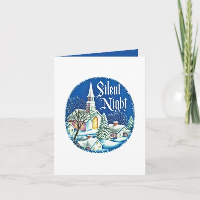 retro vintage Christmas Church Holiday Card (Front)