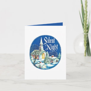 retro vintage Christmas Church Holiday Card