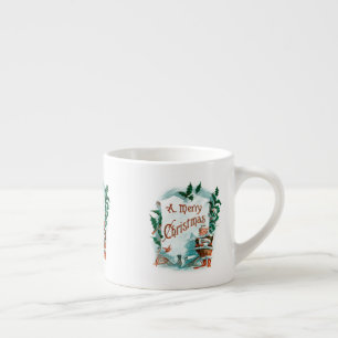 Retro Vintage Christmas Cool Santa Greeting Espresso Cup