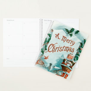 Retro Vintage Christmas Cool Santa Greeting Planner