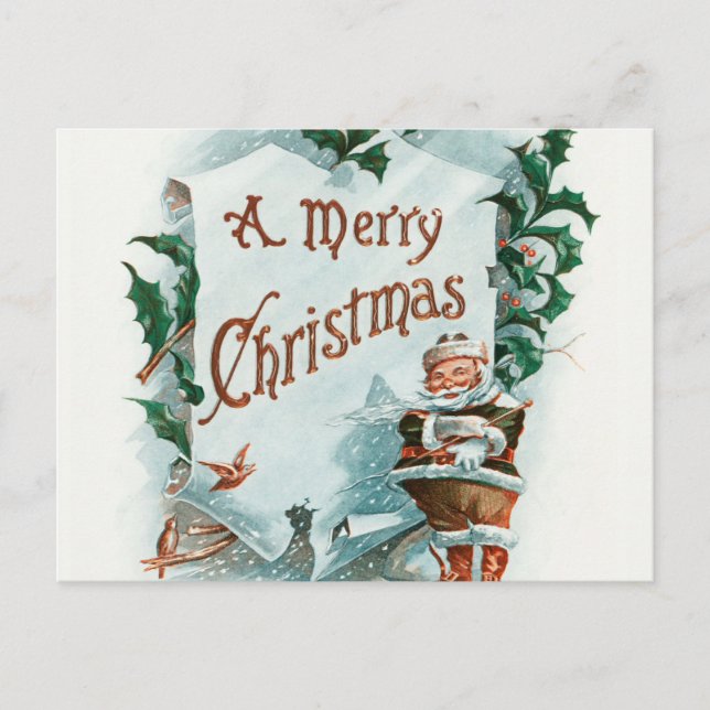 Retro Vintage Christmas Cool Santa Greeting Postcard (Front)