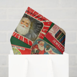 Retro Vintage Christmas Decorations Collage Tissue Paper